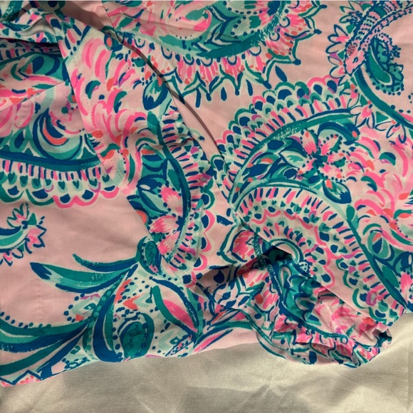 Lilly Pulitzer Womens Faye Mini Skort Floral Blue Pink Green Ruffles Size 2 - Picture 2 of 9